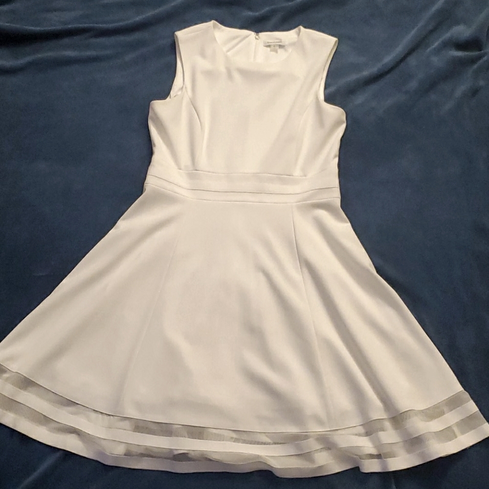 Illusion Stripe Fit & Flare Dress